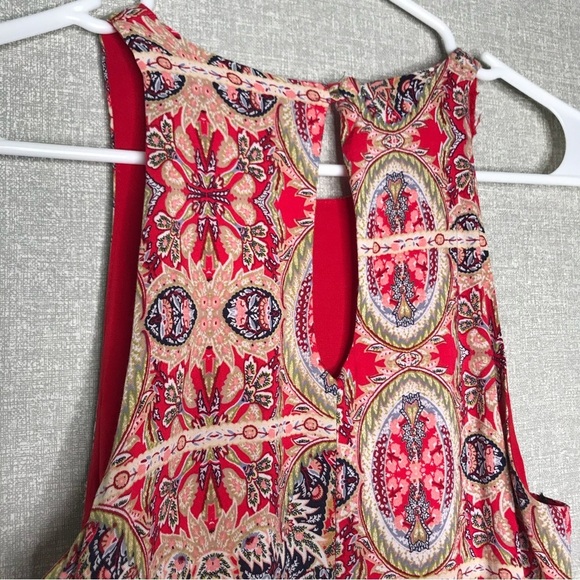 Lulus Red Geometric Print Shift Mini Dress - Picture 4 of 7